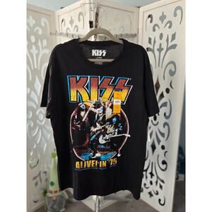 KISS Alive! 1975 Band Tee NWT Large Black Rock Concert Graphic Shirt